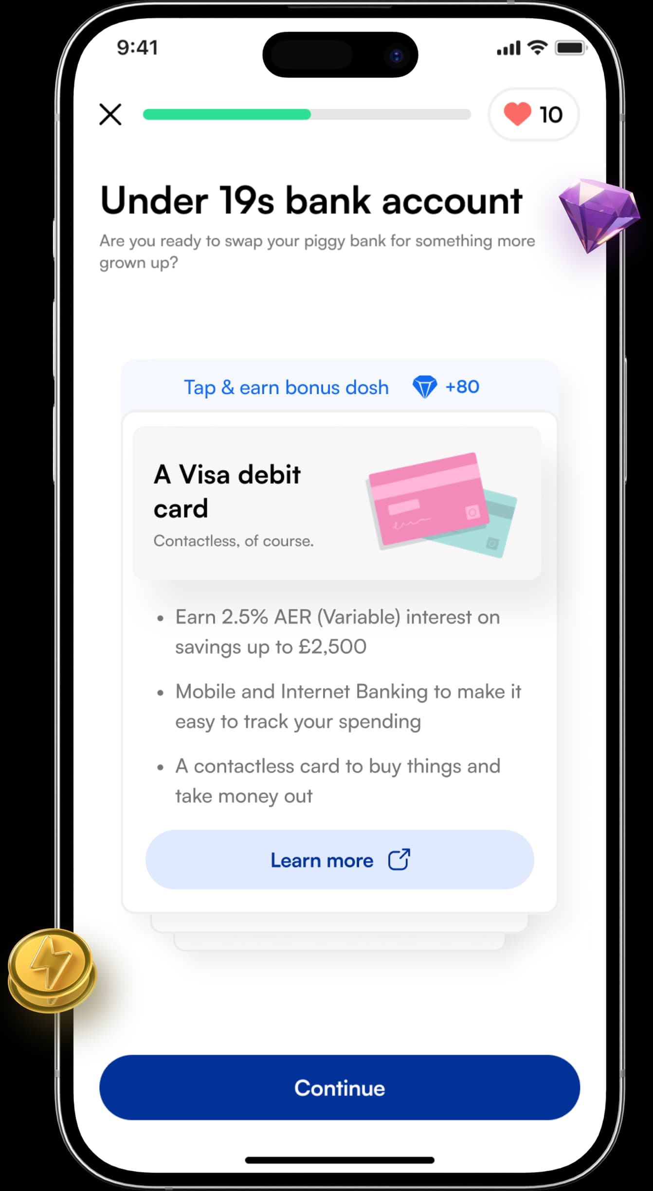 The Doshi lessons running under TSB branding, showing a customer part way through a lesson.